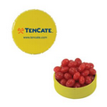 Small Yellow Snap-Top Mint Tin Filled w/ Cinnamon Red Hots